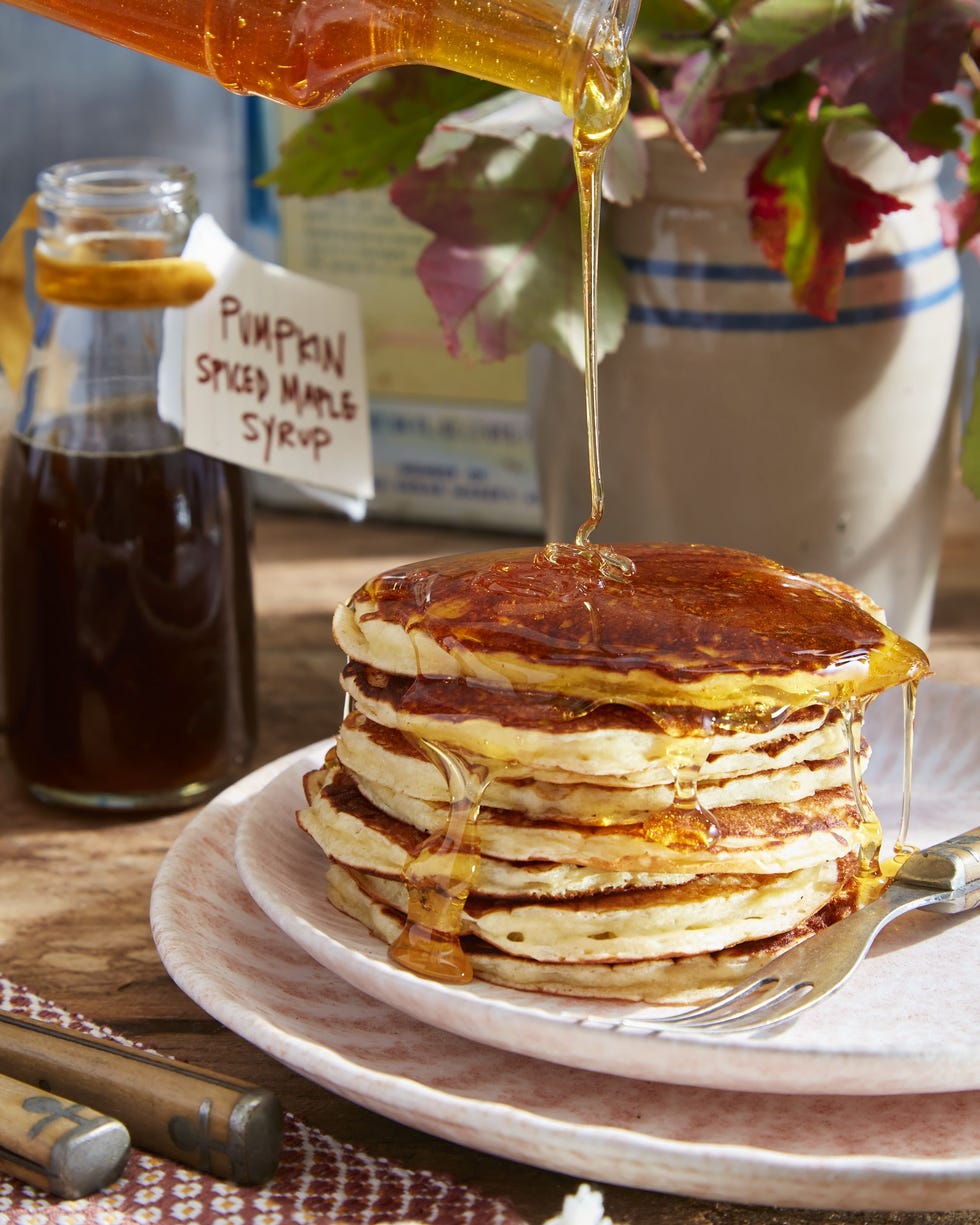 overnight pancakes with infused syrups