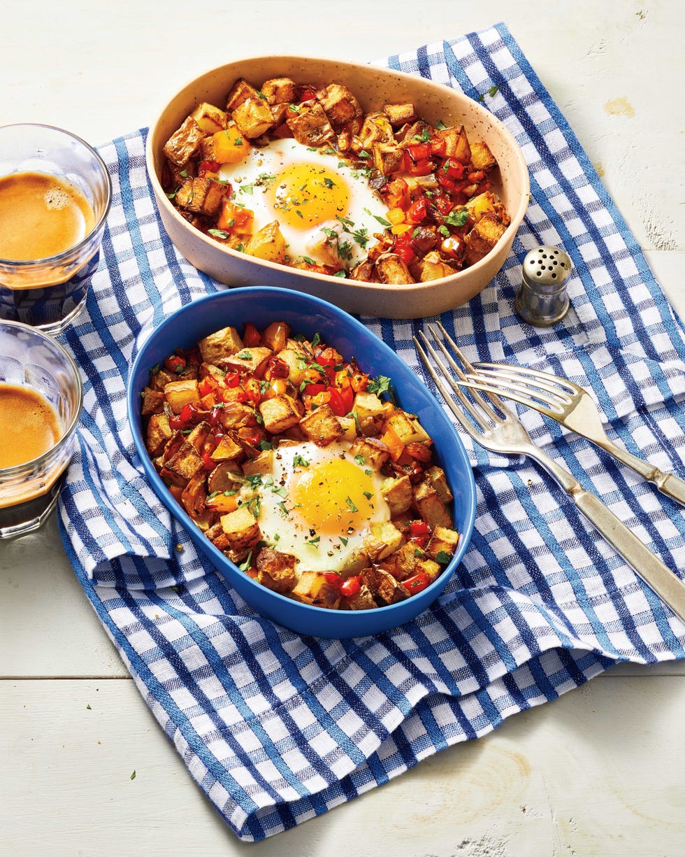 air fryer roasted potato and pepper hash