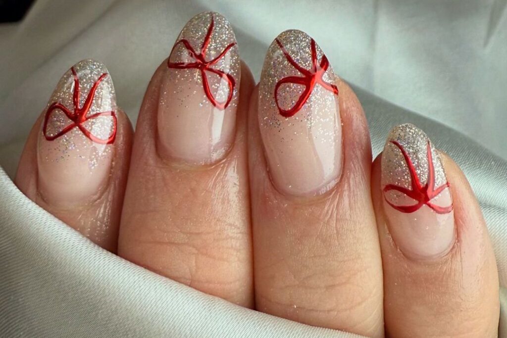 12 Festive Christmas French Tip Nail Ideas