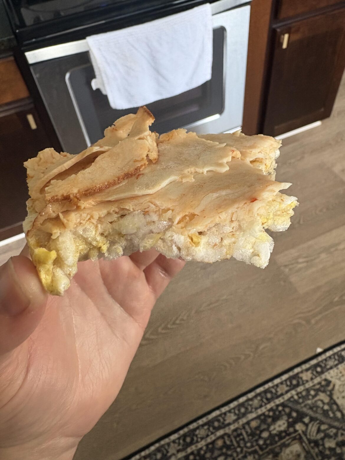 Deli chicken on a cheddar rice cake! 180 calories for two