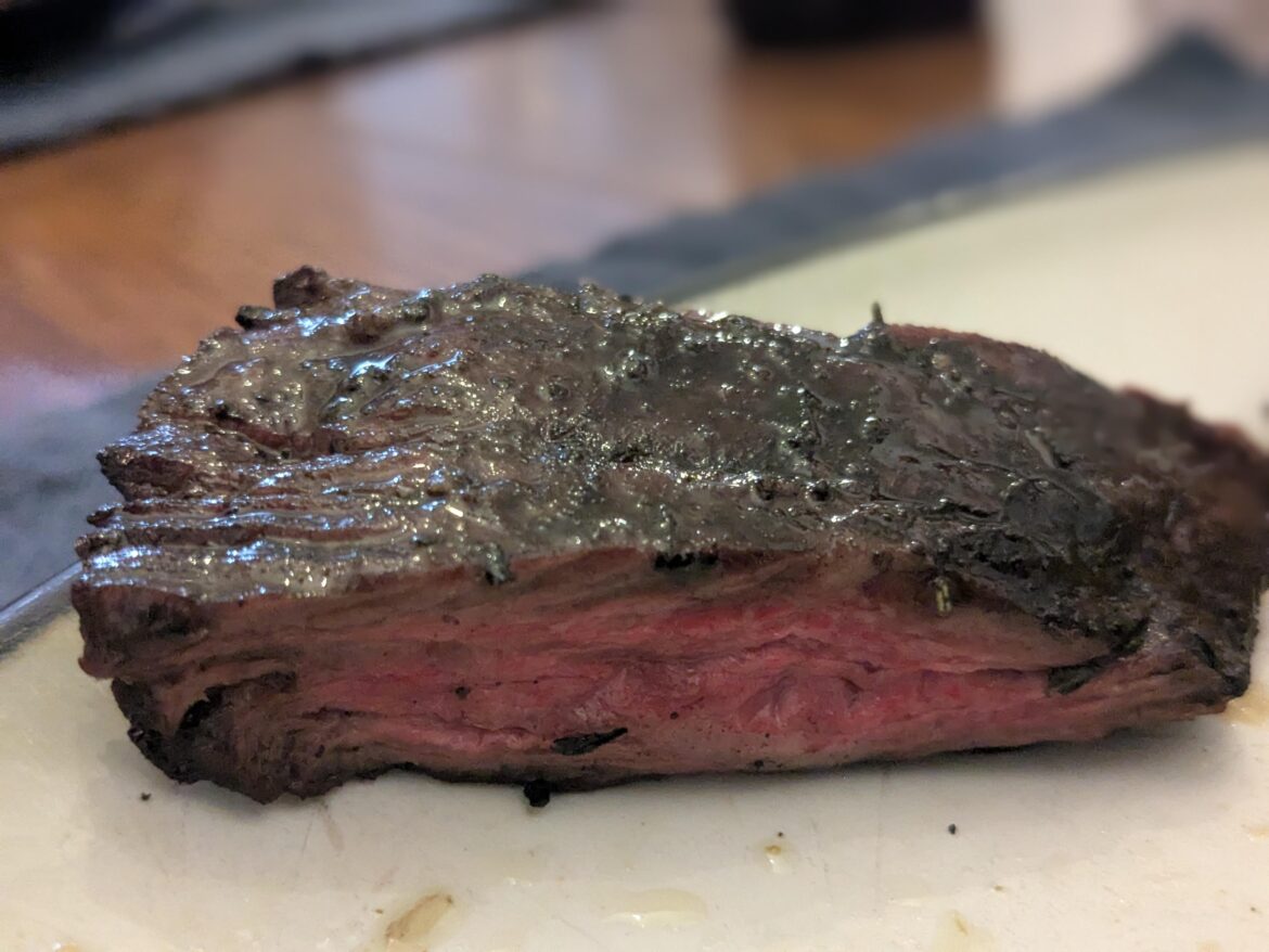 Grilled skirt steak from the local butcher