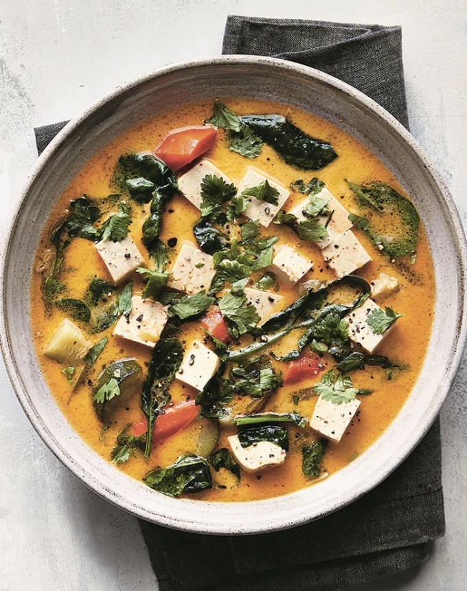 clean eating dinner recipes: vegan keto coconut curry