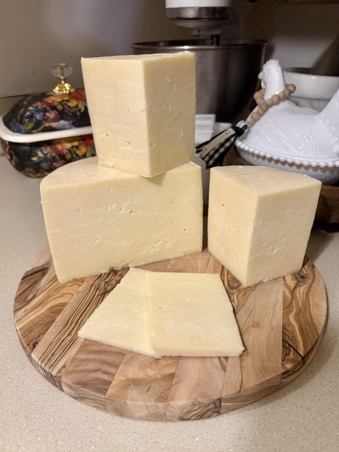 Homemade white cheddar aged six months
