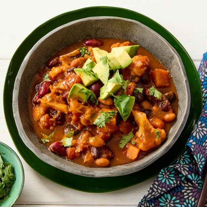 cauliflower chili comfort food