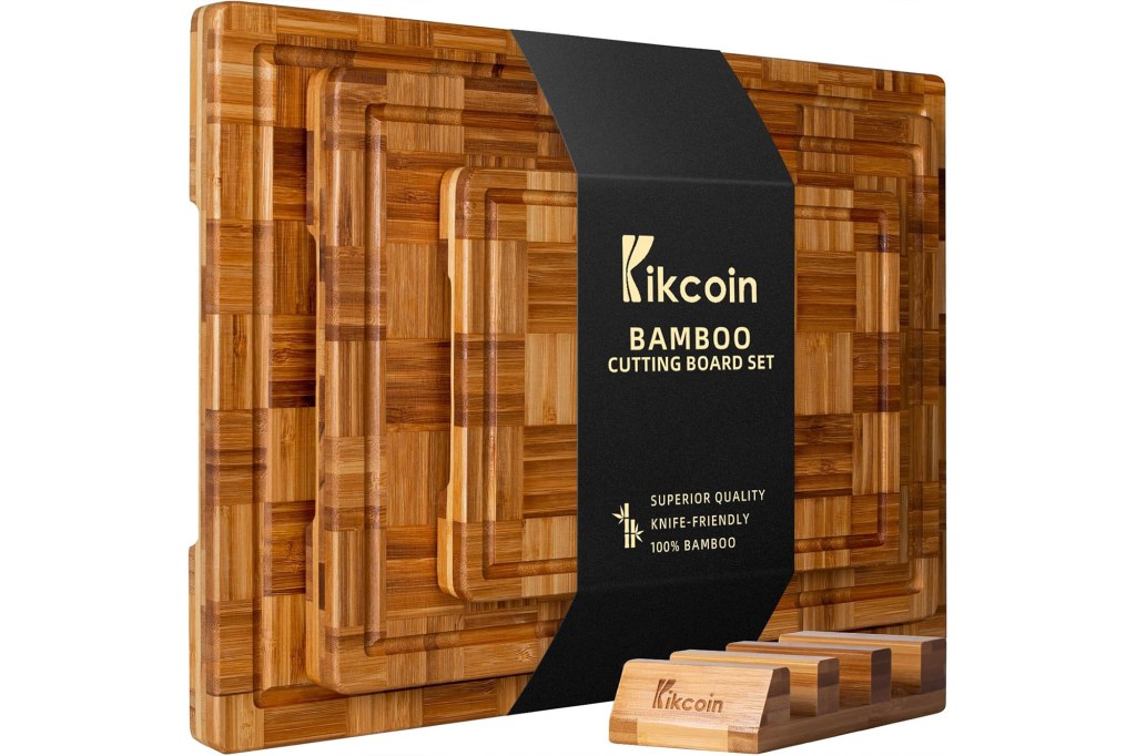 A set of bamboo cutting boards