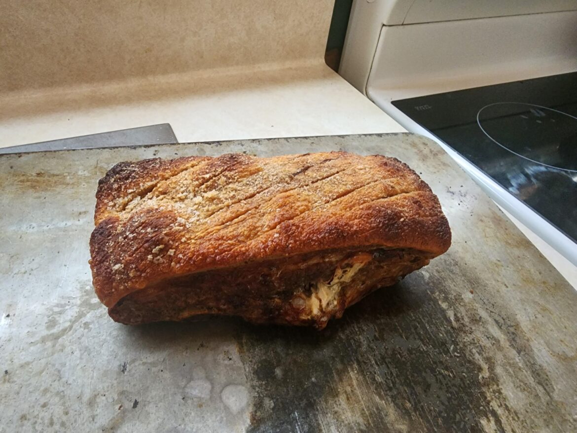[first post] Did slow-roasted pork belly over the weekend, how did I do?
