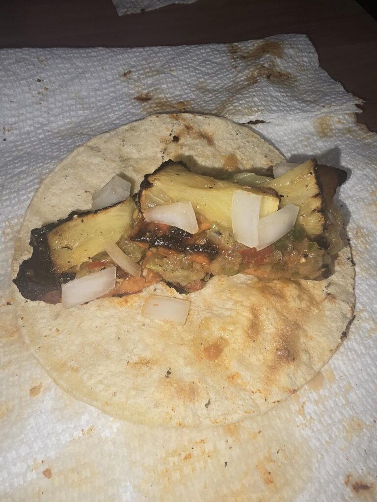 I made pork loin alpastor tacos with a homemade pineapple salsa. I also made chicken ones but the pork was the star