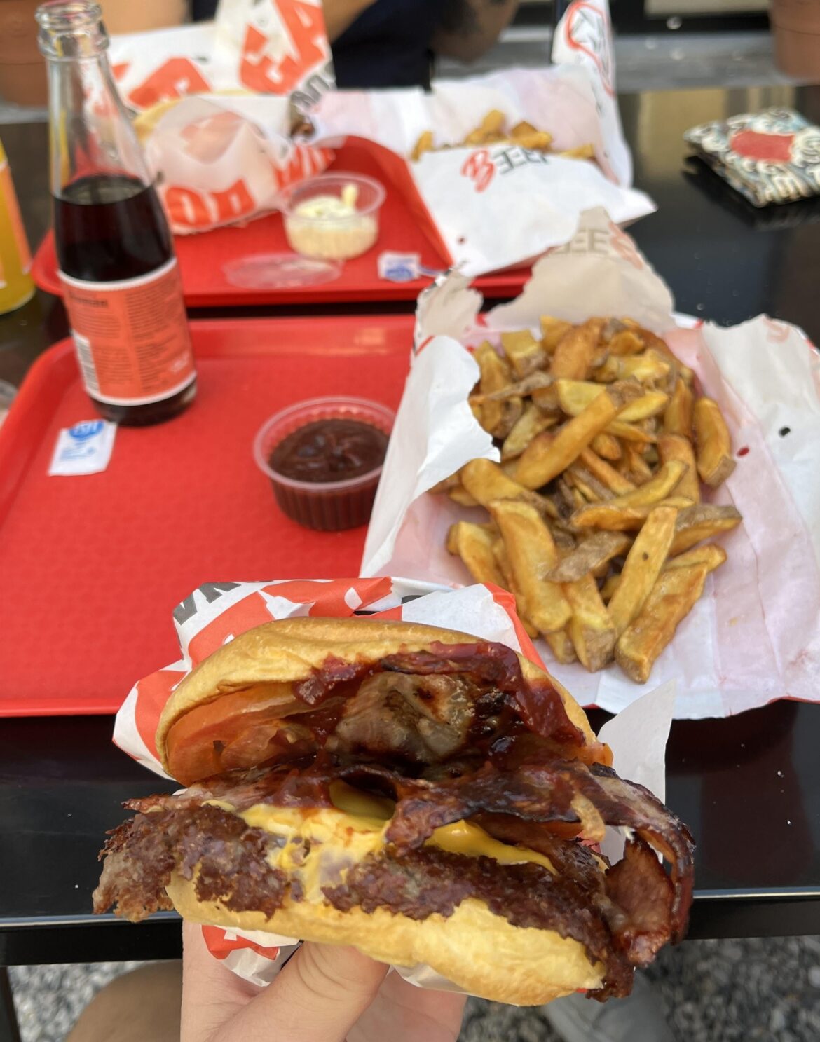 Delicious smash burger and crispy fries