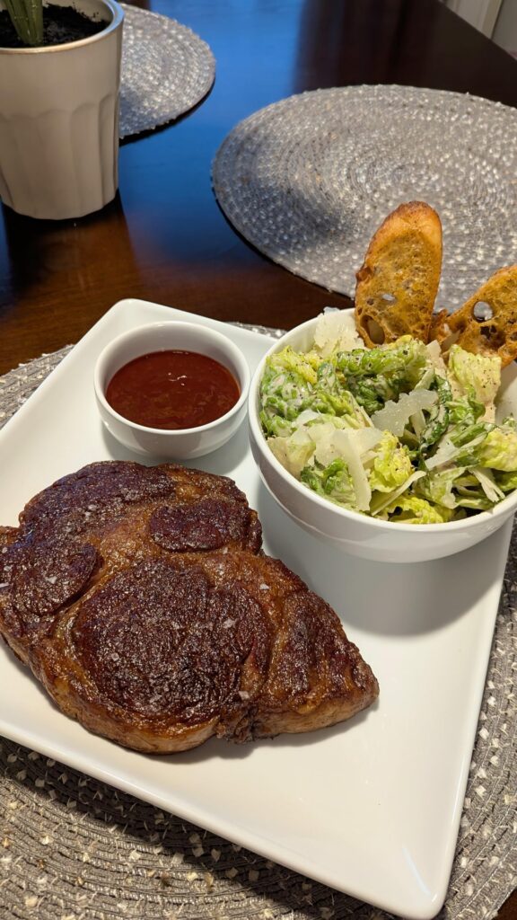 Prime Ribeye & Homemade Cesar Salad