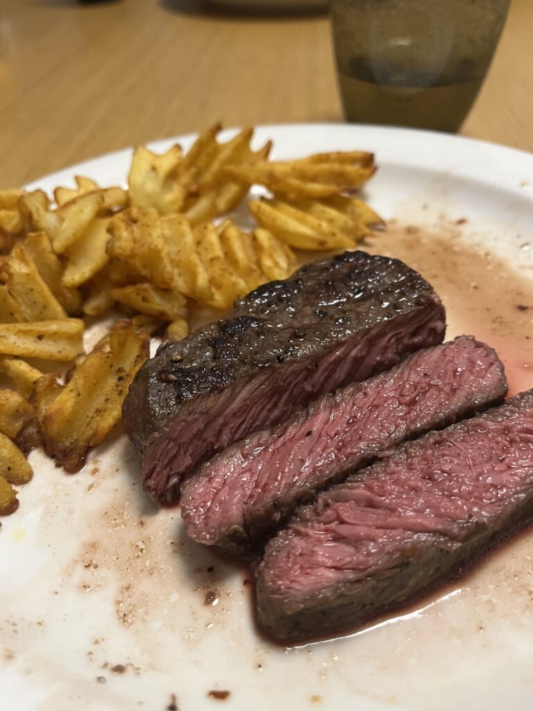 1st time ever making steak (beef sirloin 220g).