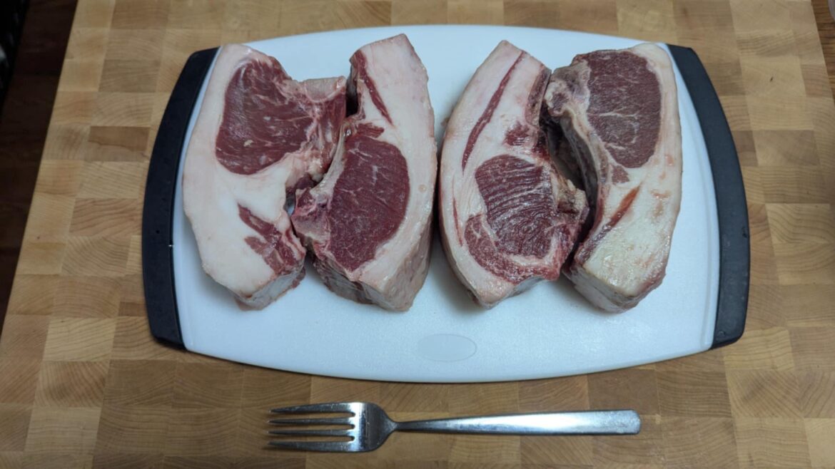 How much fat should I trim off of these lamb chops before being sous vide? (Is this an unusual amount of fat for the butcher to leave?)