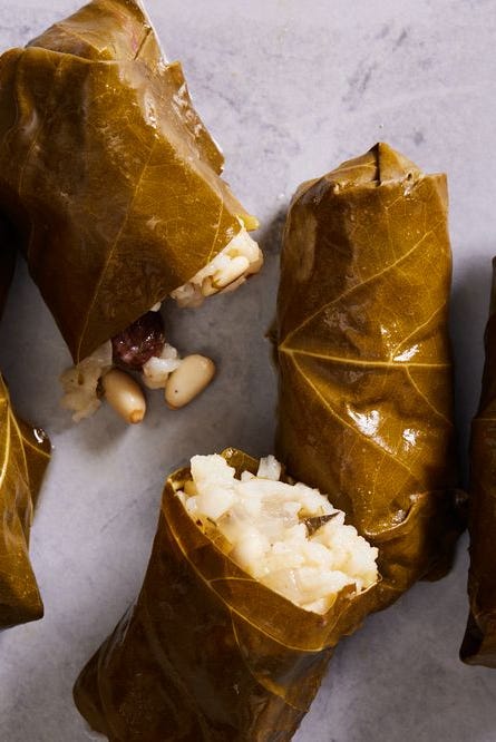 dolmas stuffed grape leaves