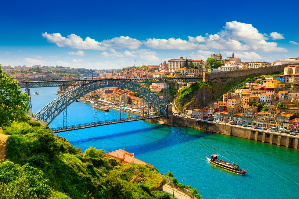 beautiful view of the city of porto on a beautiful summer day porto, portugal high quality photo