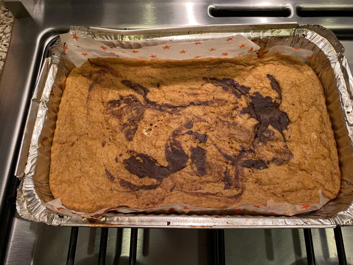 326 kcal pumpkin blondies with brownie swirl + 41 gr protein (9’x13’ pan) 326 kcal pumpkin blondies with brownie swirl + 41 gr protein (9’x13’ pan)