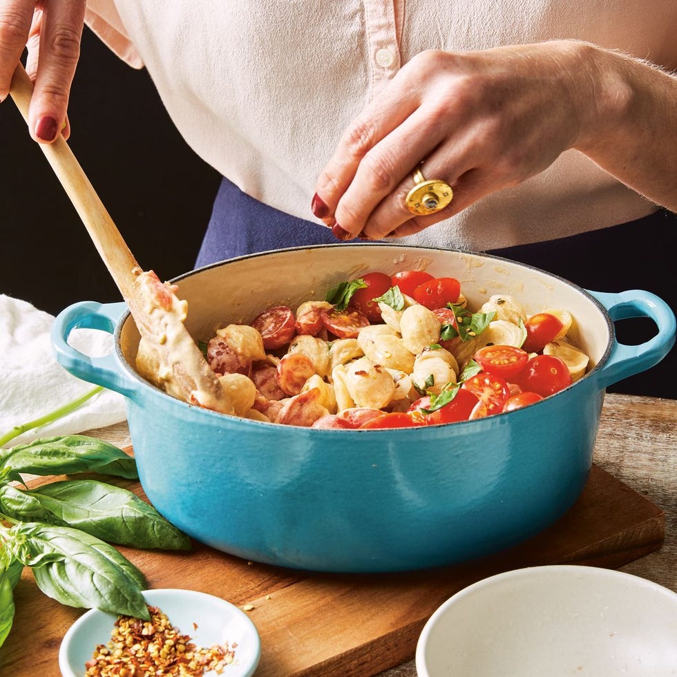 dutch oven goat cheese pasta