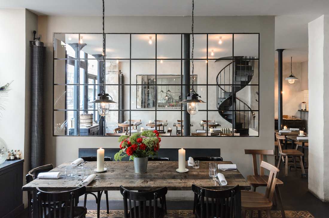 The One-Star Septime restaurant in the 11th district of Paris has pared-back interiors that reflect the seasonal focus of Chef Grébaut's cuisine. © Septime