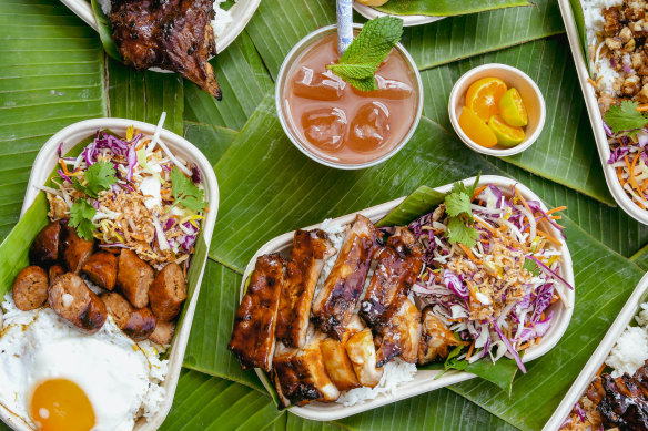 Dishes and drinks from The Filipino Project at the Australian Open.