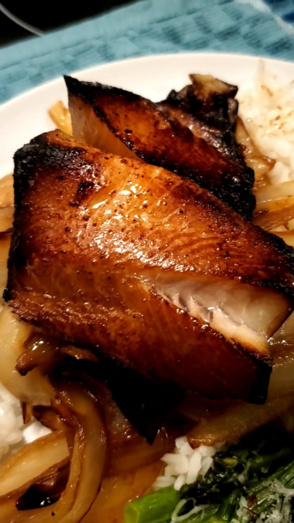 922 calorie dinner - well worth saving up my calories for this black cod.