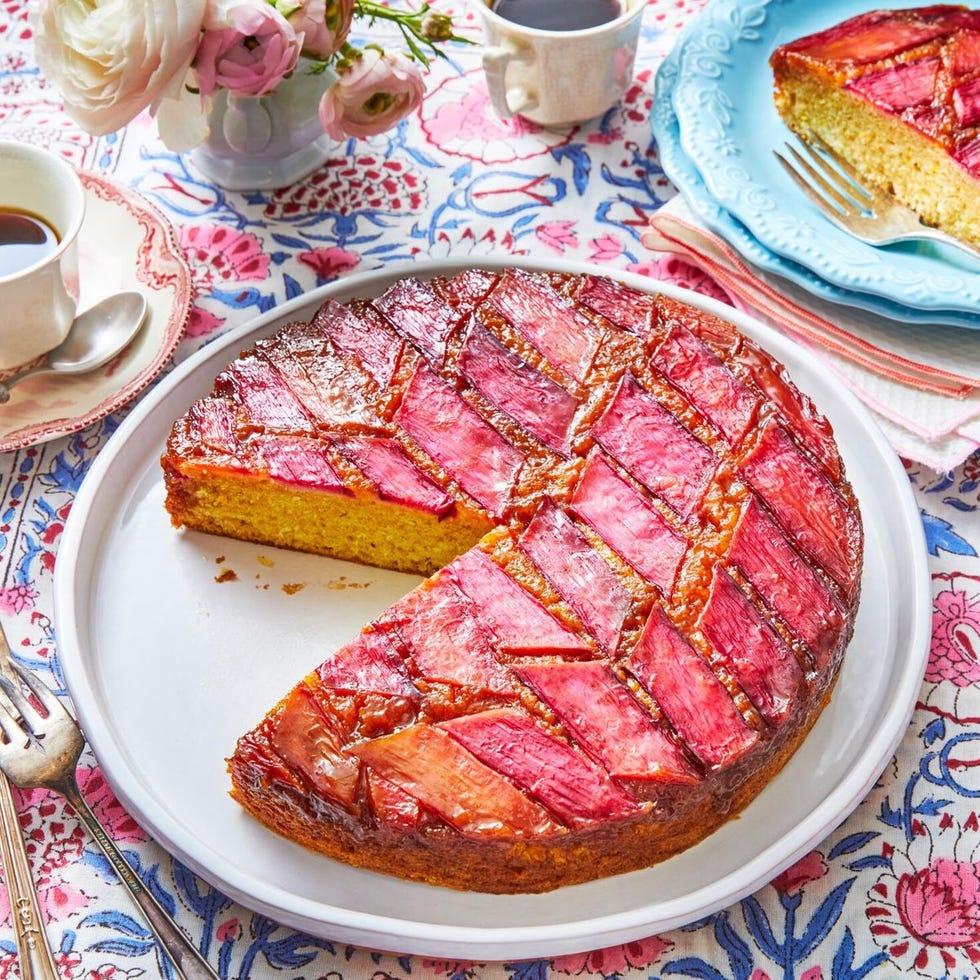 easter brunch rhubarb upside down cake