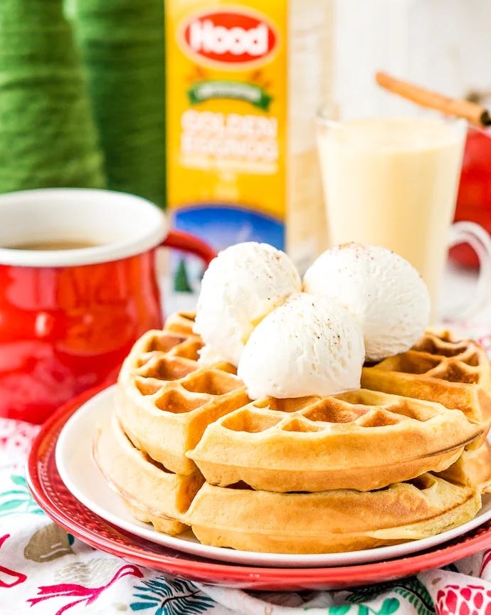 eggnog recipes eggnog waffles