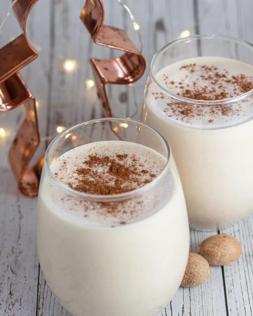 gingerbread eggnog with cookie cutter