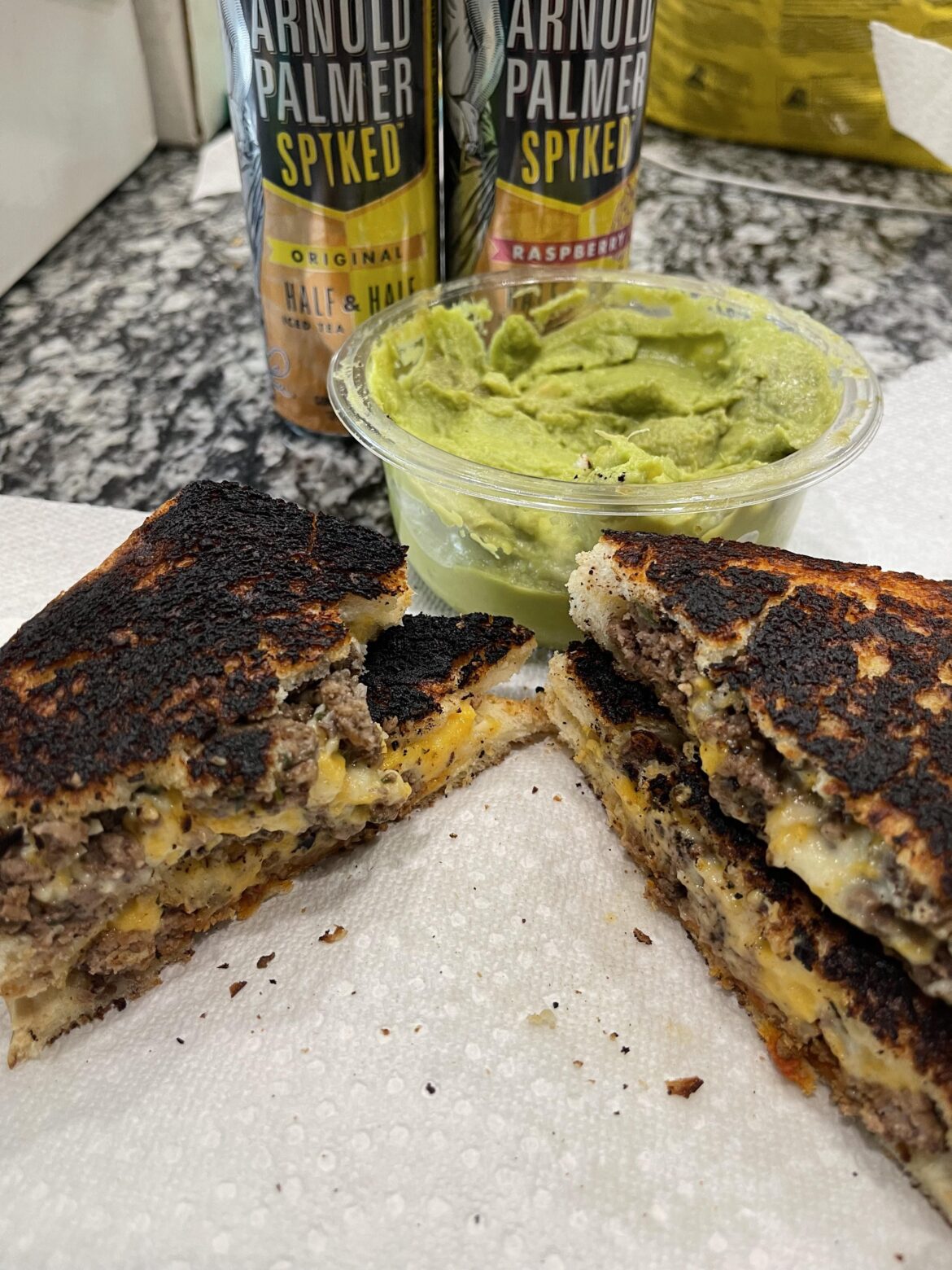 Hamburger grilled cheese. Is this burnt 🤔