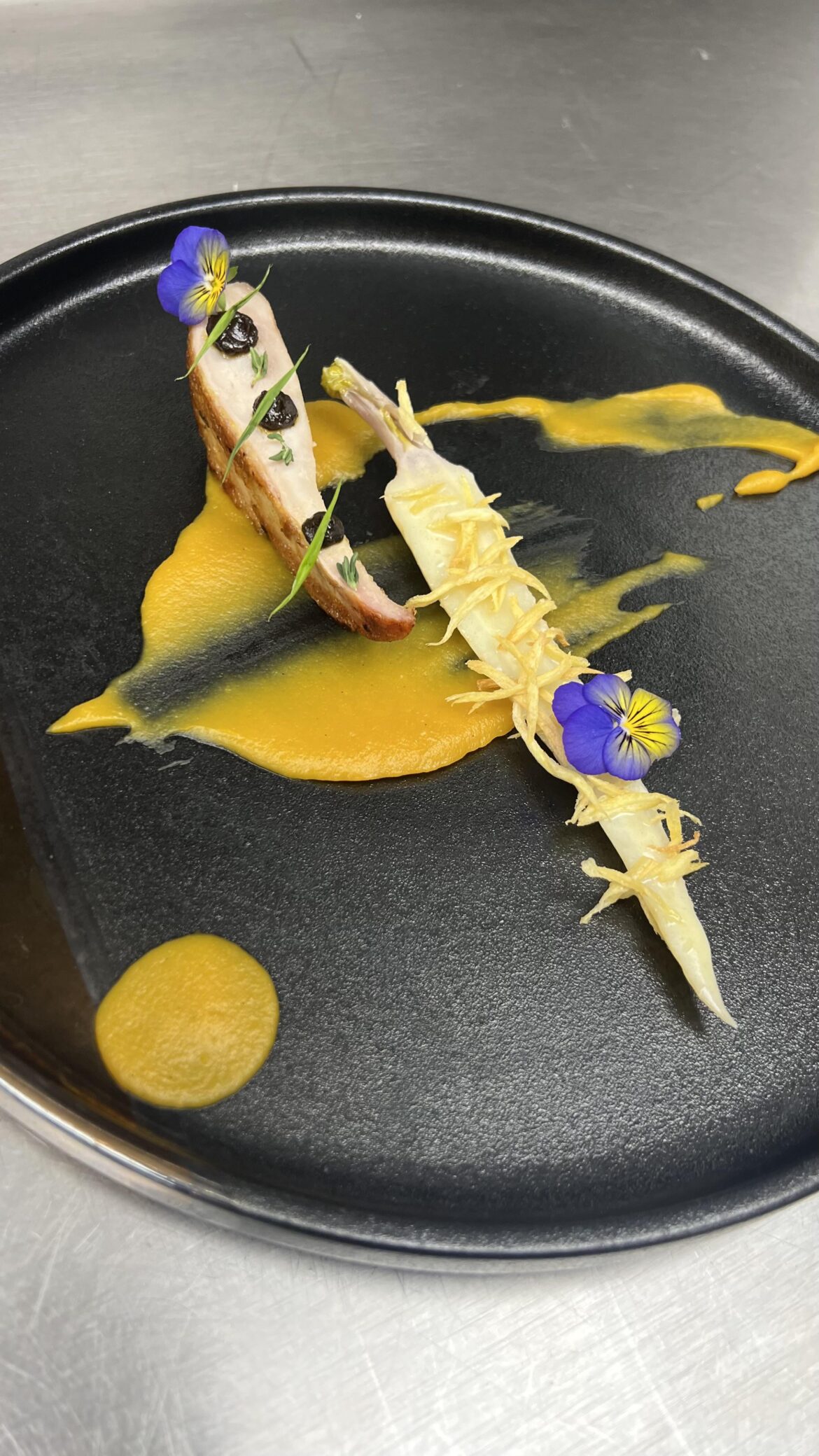 Cellar-aged wild pheasant, butternut squash caramel, parsley root, tasty paste