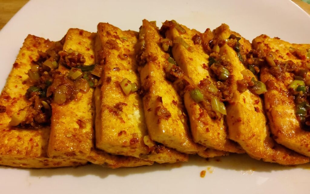 One of my favorite ways to use tofu. Dubu-jorim Spicy braised tofu.