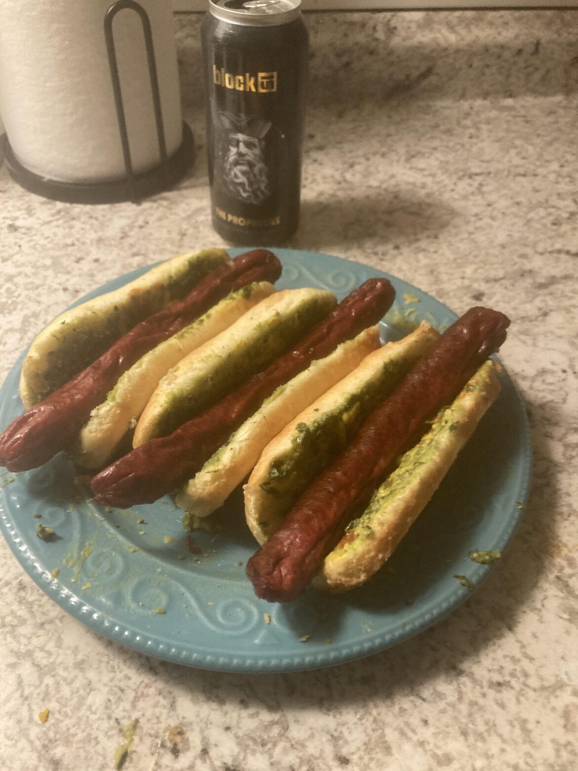 All beef hot dogs and microbrews.