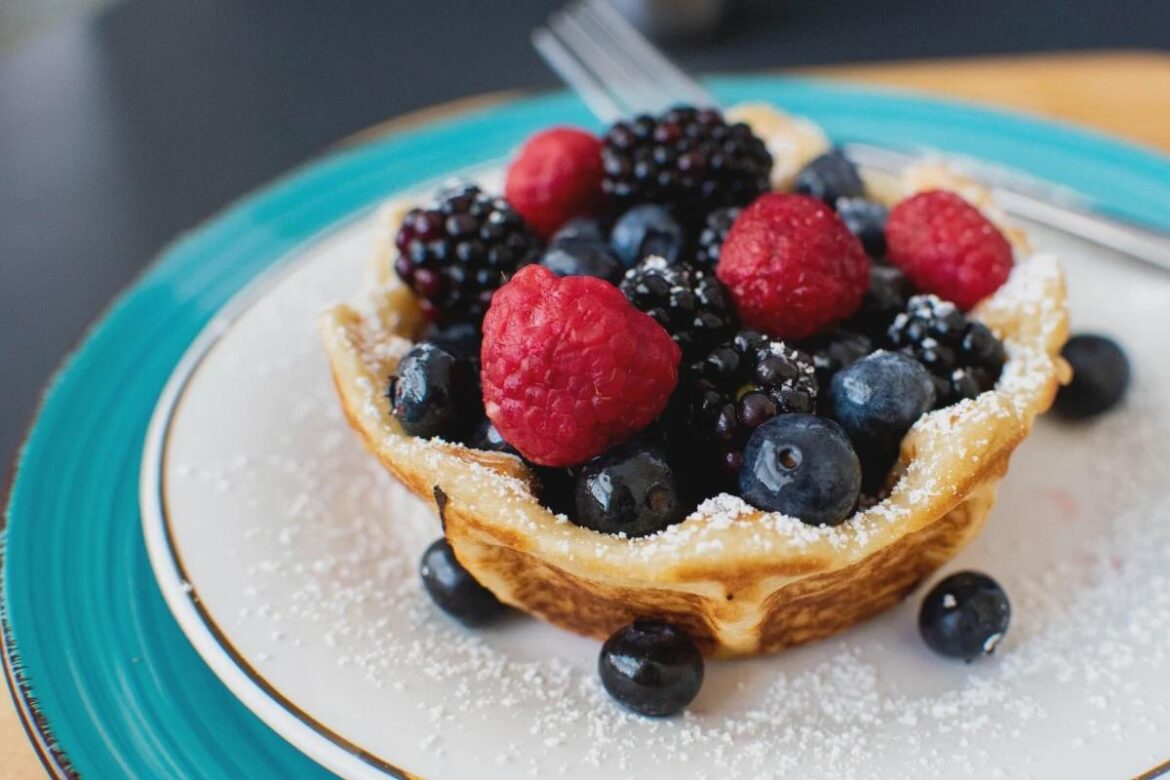 Breakfast Vegan Waffle Bowl With Fruit