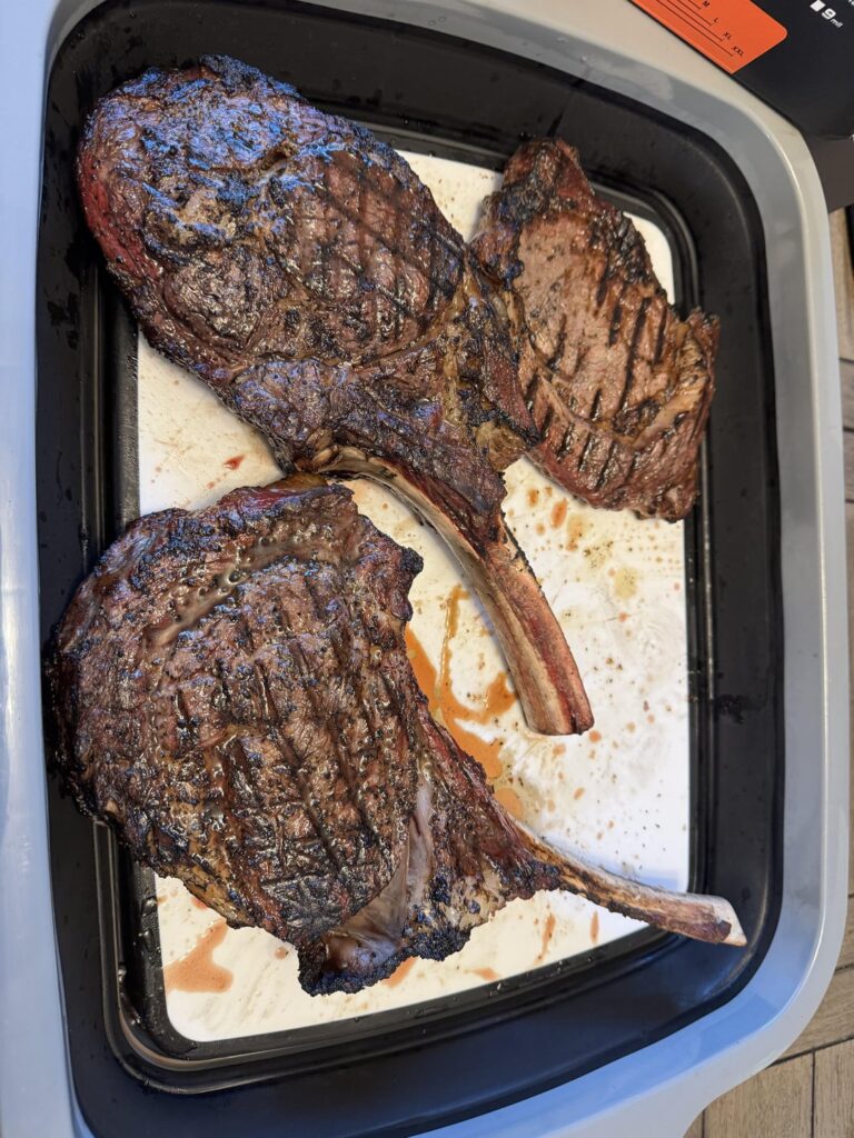 Reverse sear Tomahawks