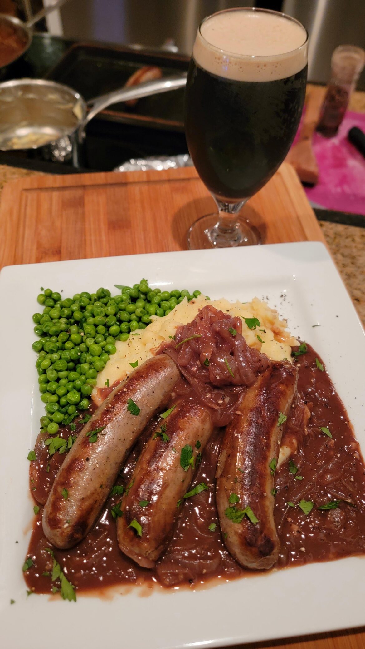 Homemade Irish Bangers and Mash 🍀