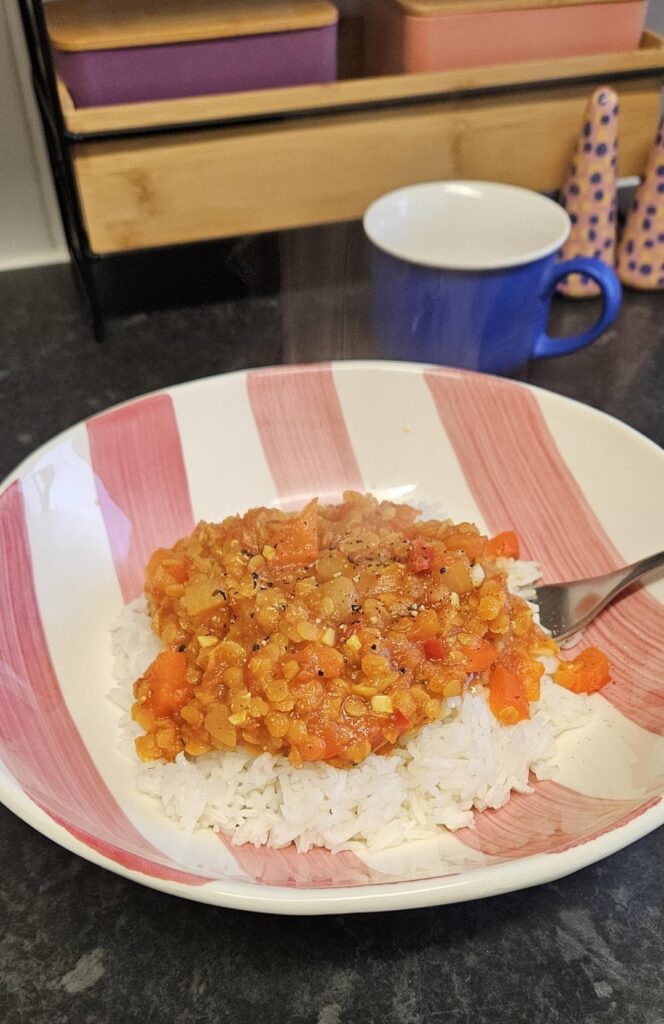 Red pepper daal. Quick and tasty when you're ill 😂