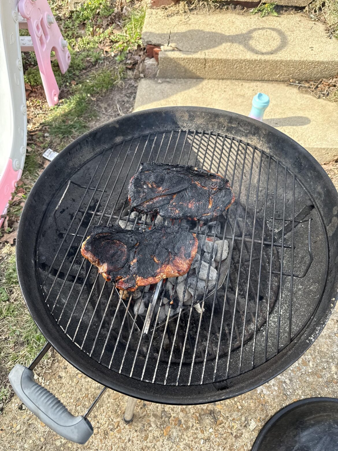 First time ever grilling, kinda botched it. Advice/criticism welcome