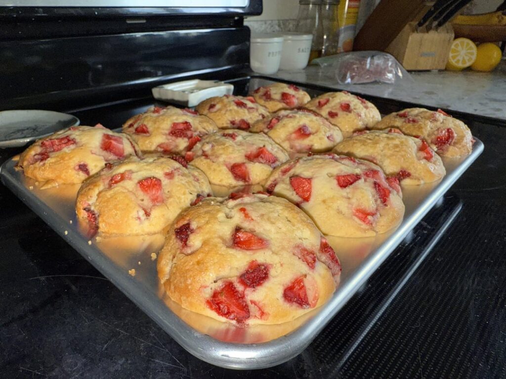 Made strawberry muffins cuz I didn’t have any blueberries on hand