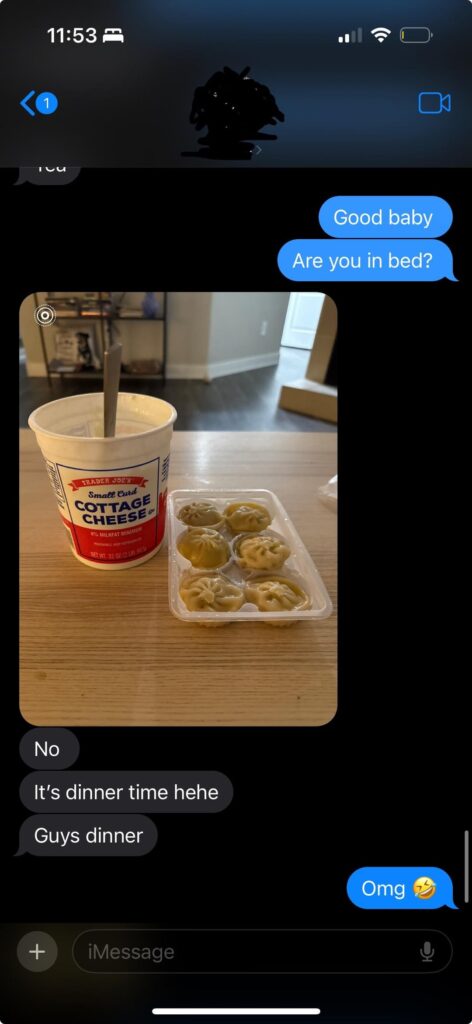 My boyfriend’s “dinner” last night after getting home late