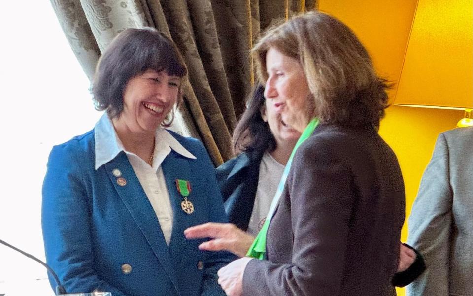 Tracey Colley and Hélène Tréheux-Duchêne at Tuesday's ceremony