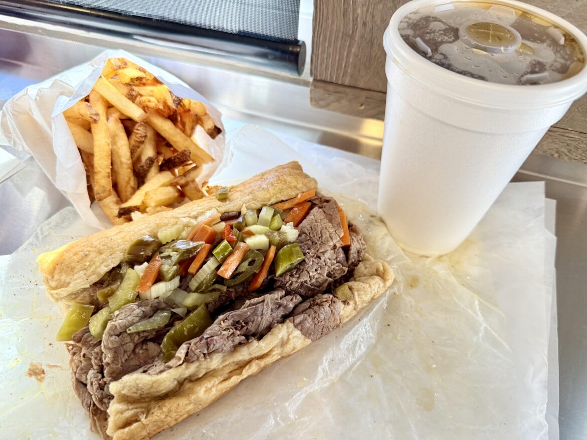 Italian Beef, dipped/hot, from Bob-O’s Beef in Chicago