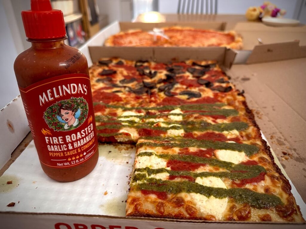 Melinda’s Fire Roasted Habanero Garlic = Best Pizza Hot Sauce 🍕 Melinda’s Fire Roasted Habanero Garlic = Best Pizza Hot Sauce 🍕