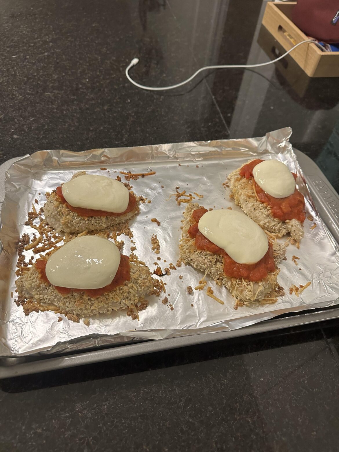 How my chicken parmesan look?