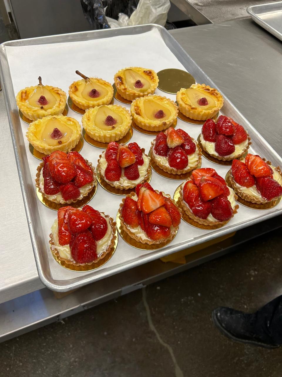 Strawberry and pear tarts at La Pâtisserie Française on Bardstown Road in the Highlands neighborhood of Louisville.