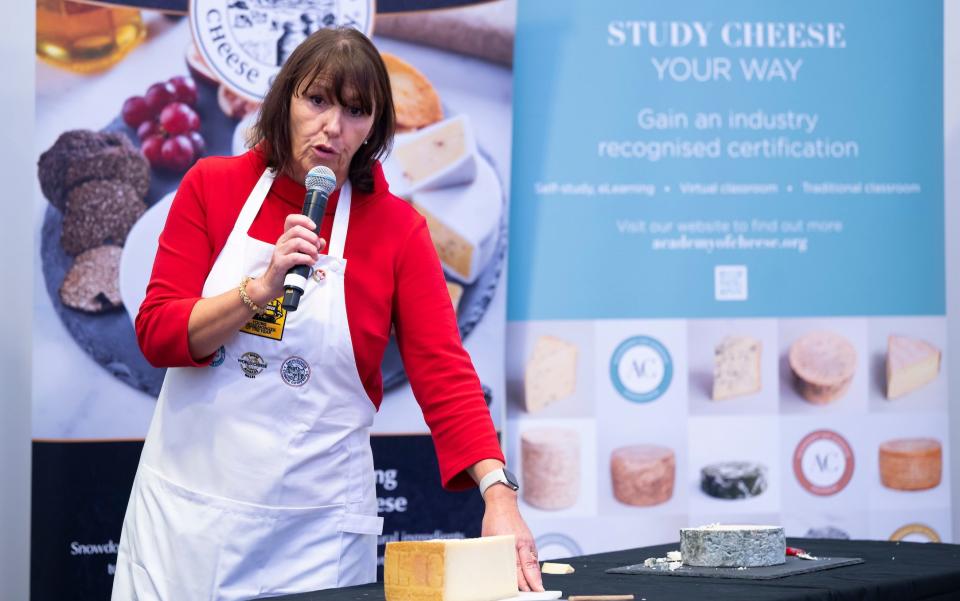 Tracey Colley speaking at a Guild of Fine Food event in 2022