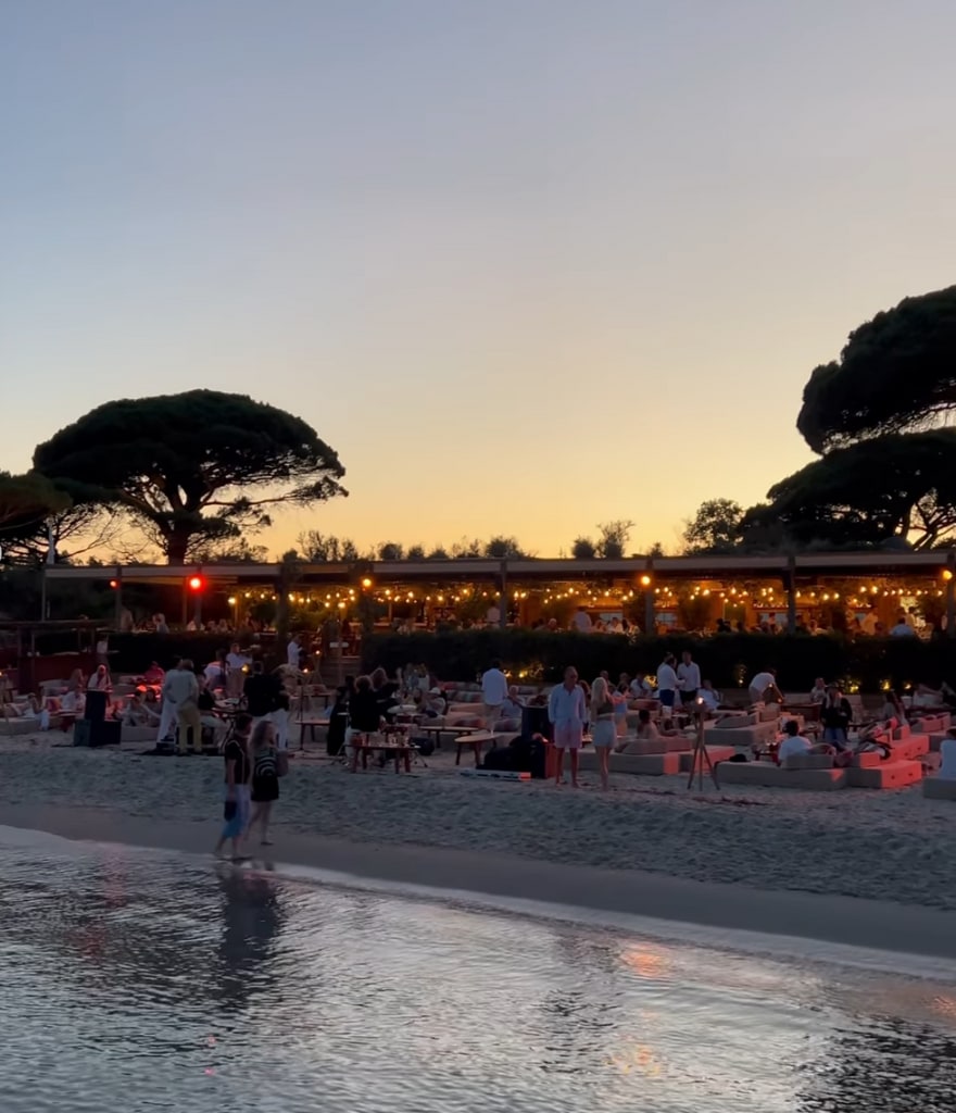 Photo of the beach club at the Airelles hotel's Jardin Tropezina in Saint-Tropez, where George and Amal Clooney had lunch in June 2024