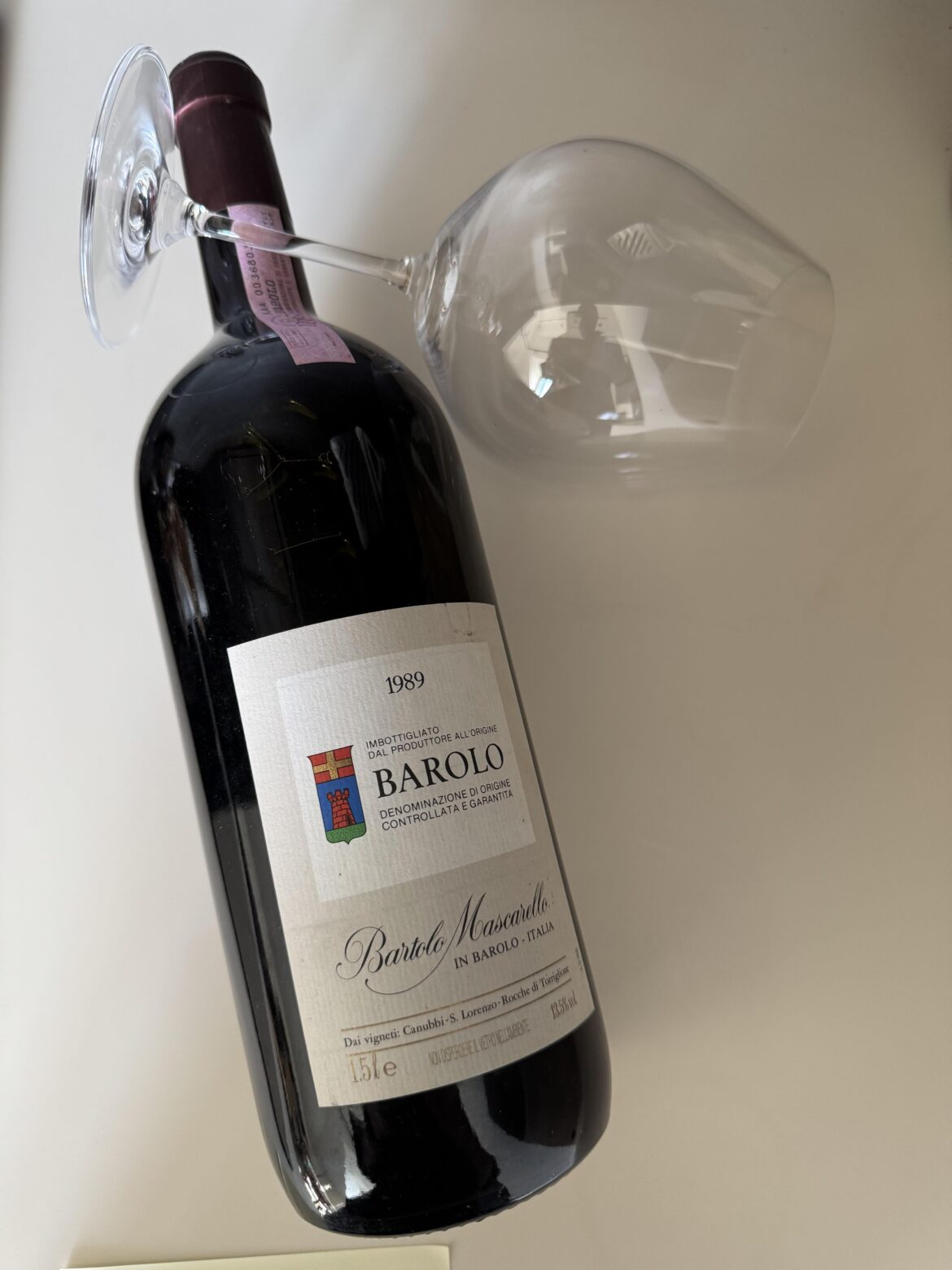 Magnum of 1989 Bartolo Mascarello for dinner