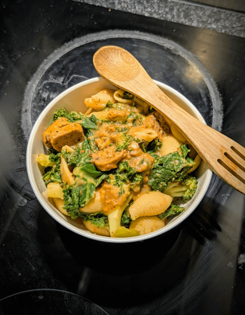 Pasta in a butter bean sauce