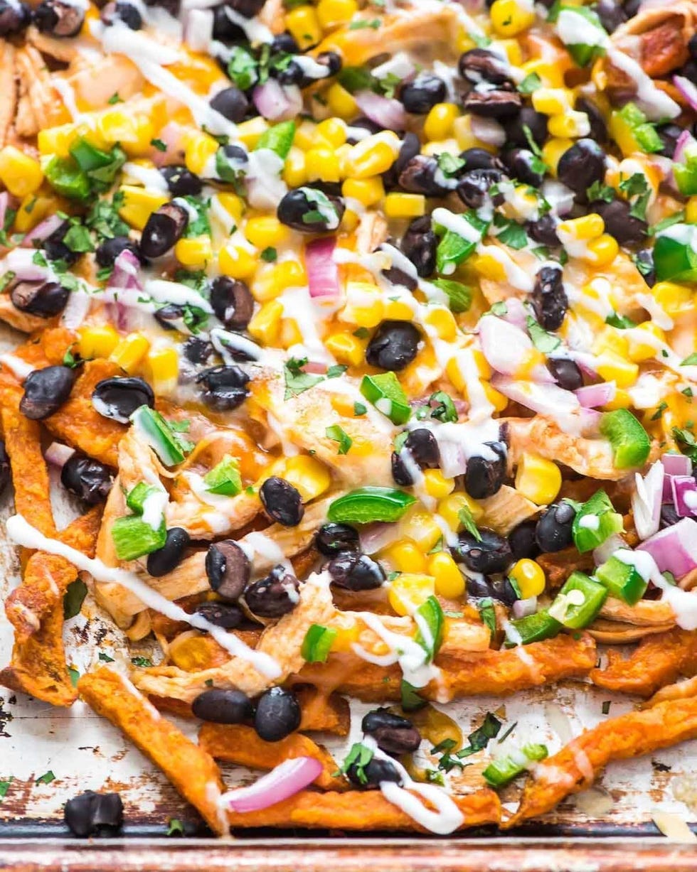 french fry recipes cheesy chicken enchilada sweet potato fries
