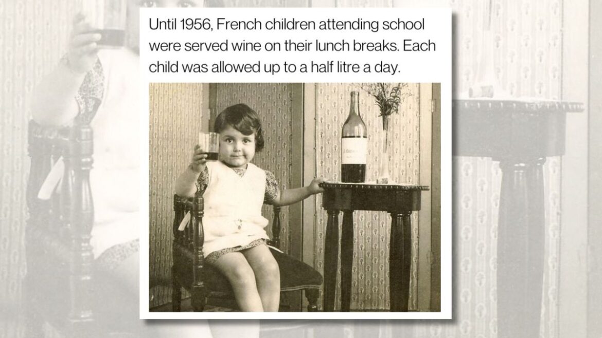Were French Children Served Wine on School Lunch Breaks Until 1956?