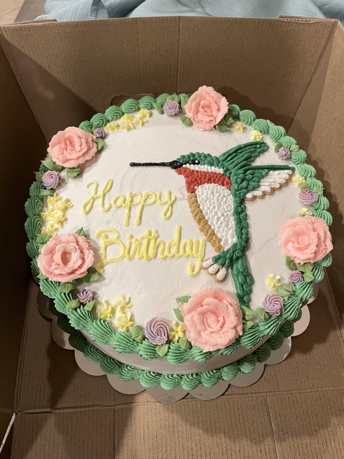 Hummingbird birthday cake