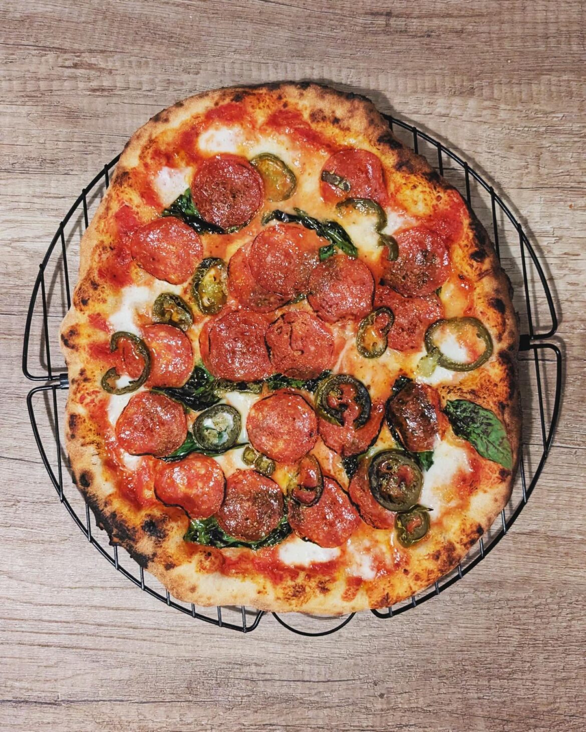 My spicy pepperoni and jalapeno pizza
