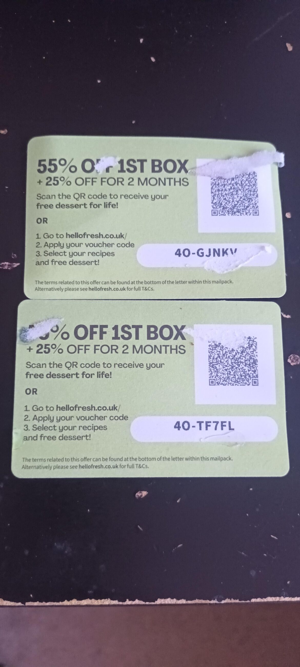 2 55% off first box voucher codes